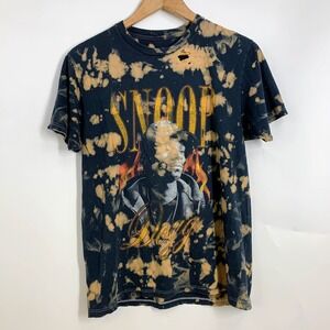 Kids Snoop Dogg T Shirt Bleach Dye Medium Graphic Print Short Sleeve‎ Top